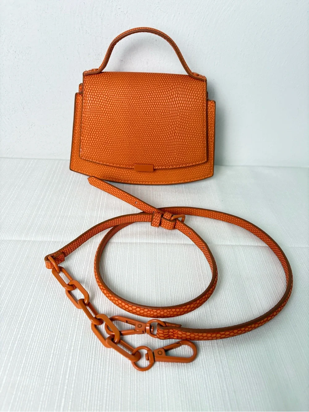 ZARA Embossed Mini Bag Crossbody Satchel Purse